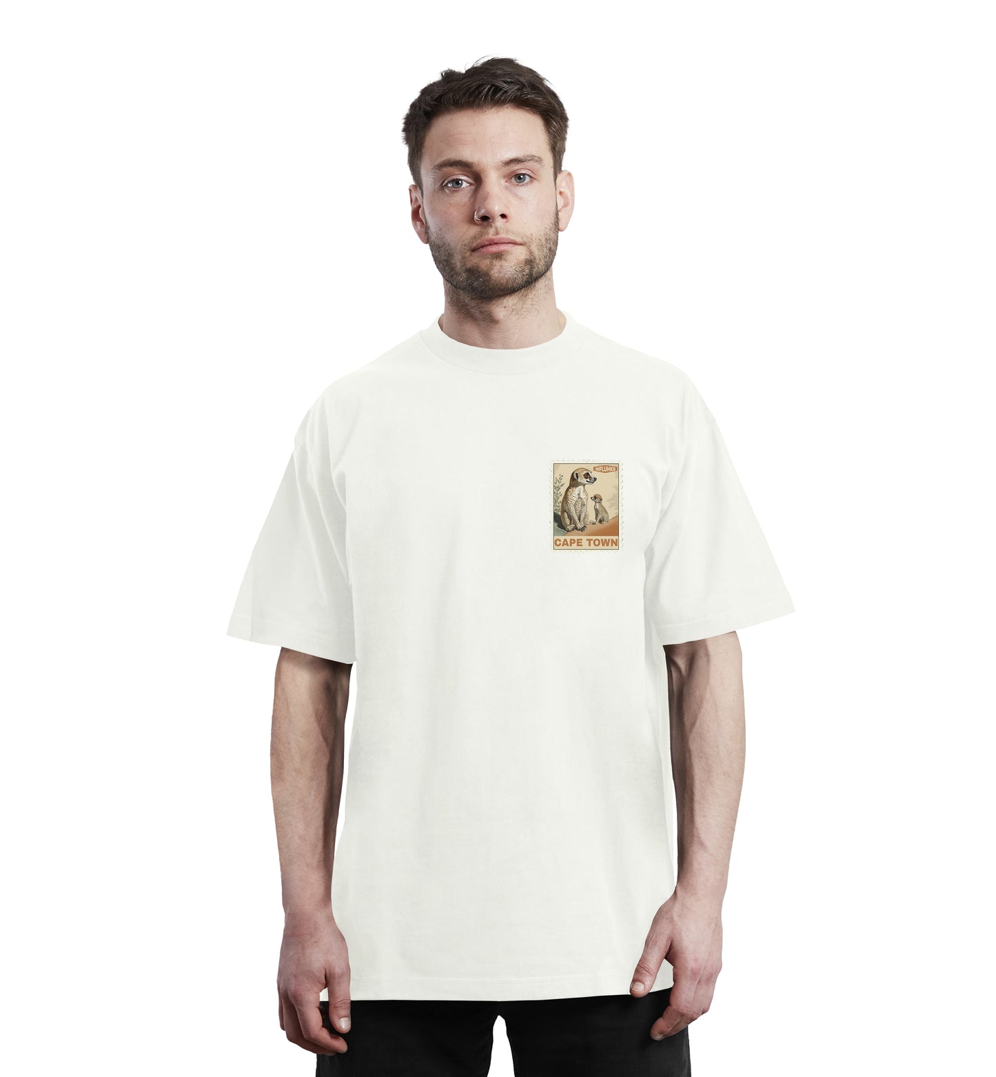 MEERKAT STAMP T-SHIRT CREAM