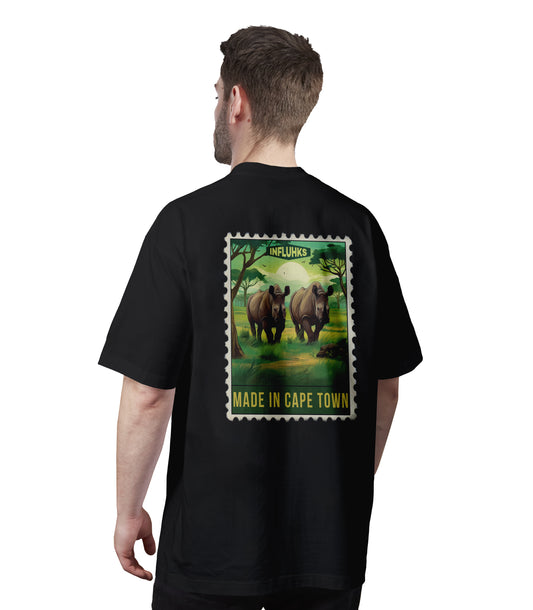 2 RHINOS STAMP T-SHIRT BLACK