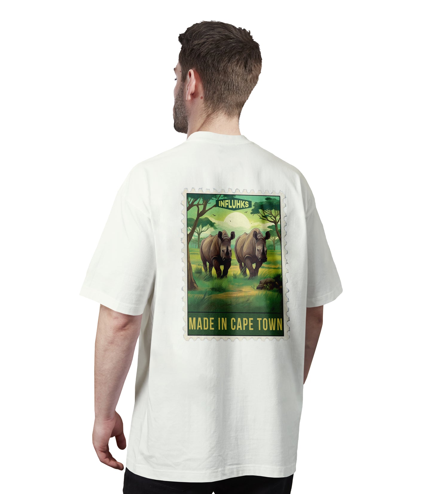 2 RHINOS STAMP T-SHIRT CREAM