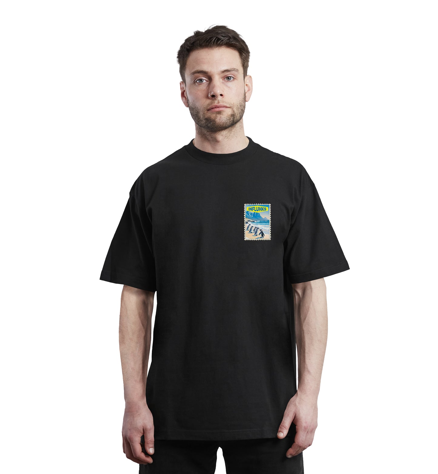 PENGUINS STAMP T-SHIRT BLACK