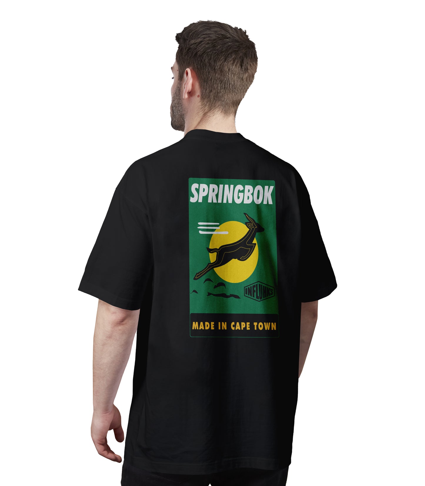 FLYING SPRINGBOK T-SHIRT BLACK