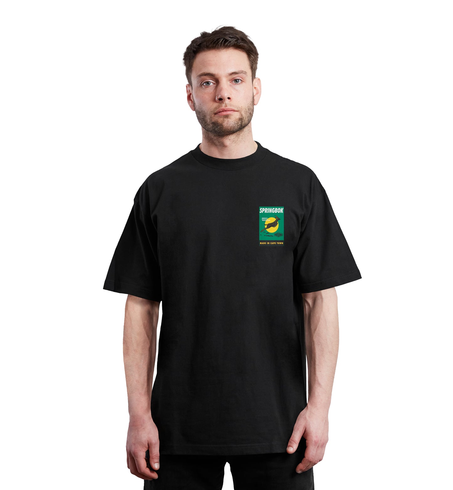 FLYING SPRINGBOK T-SHIRT BLACK