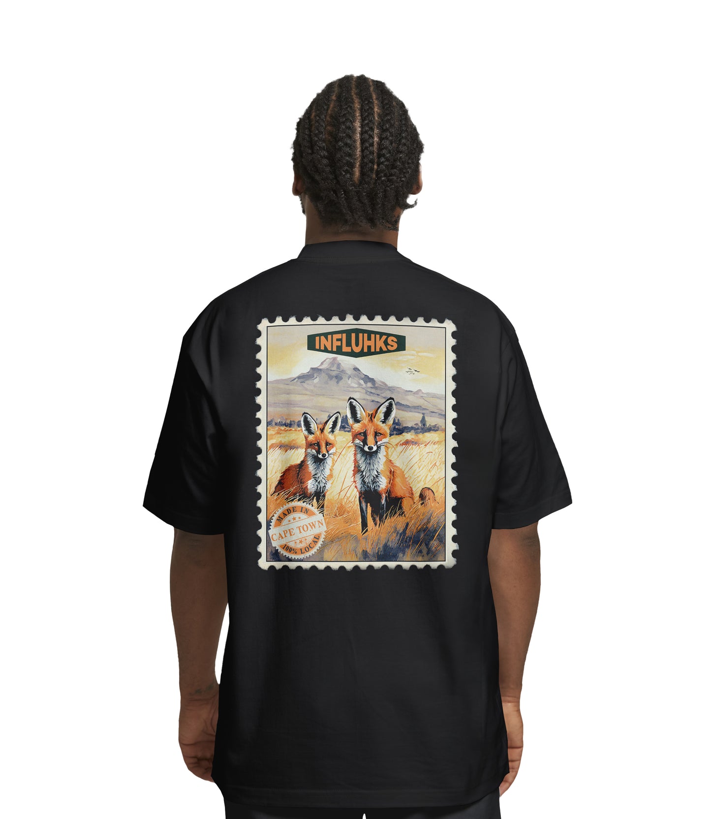 BAT-EARED FOX STAMP T-SHIRT BLACK