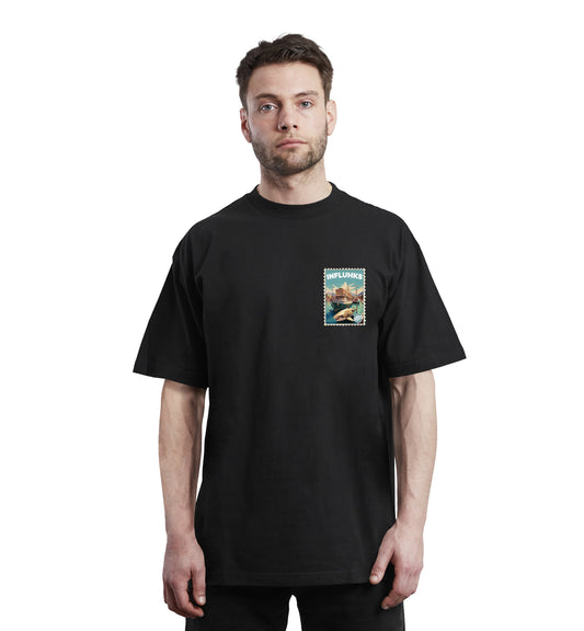 HARBOUR STAMP T-SHIRT BLACK