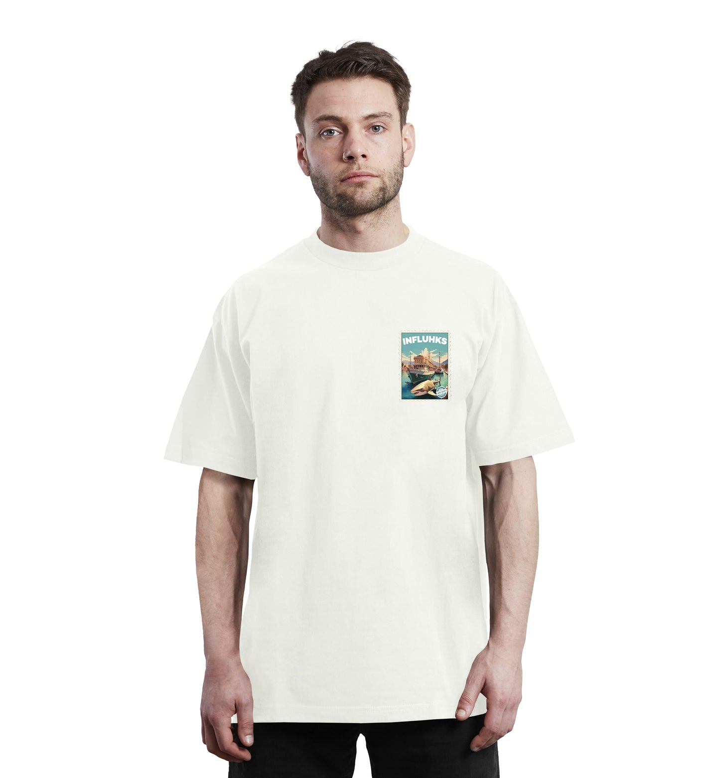 HARBOUR STAMP T-SHIRT CREAM