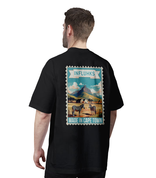 ZEBRAS STAMP T-SHIRT BLACK