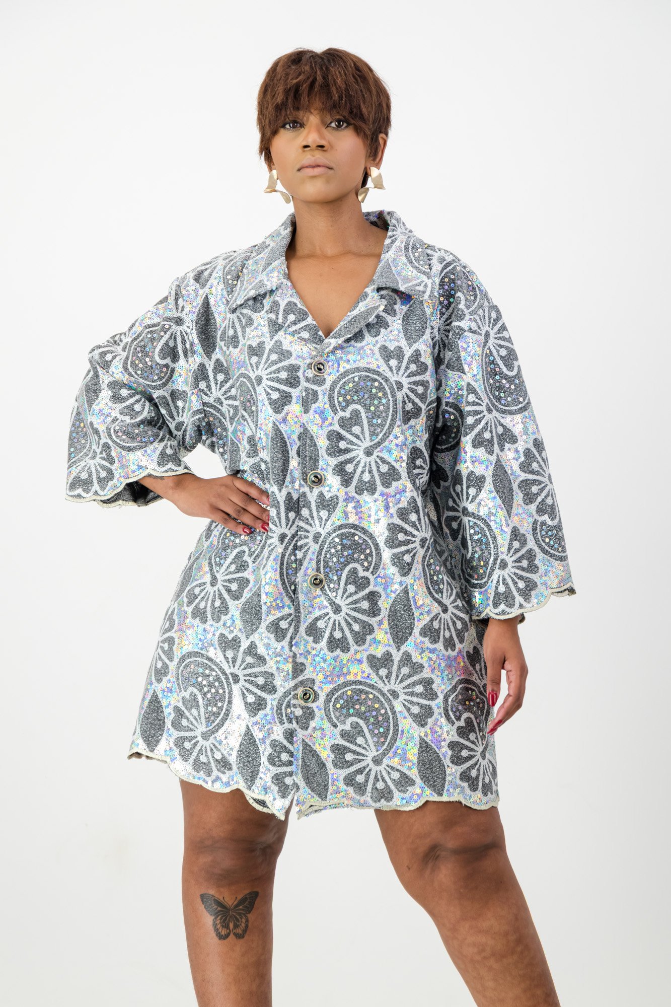 Galaxy Bloom Sequin Romper.