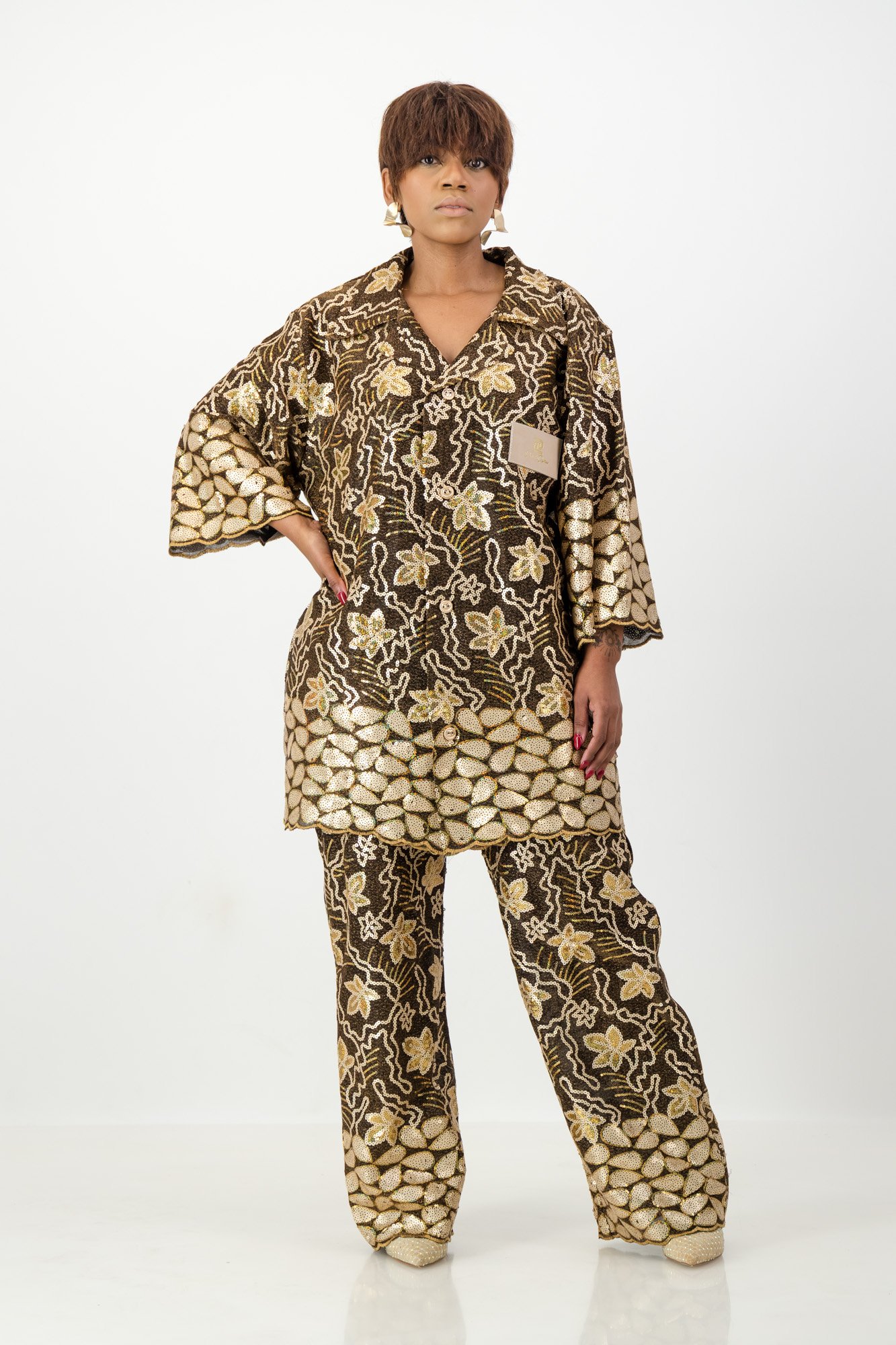 Golden Mosaic Luxe Sequin Trousers 5